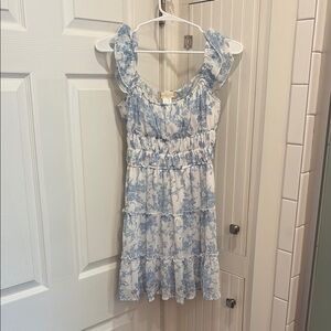 Altar'd State Blue and White Mini Dress